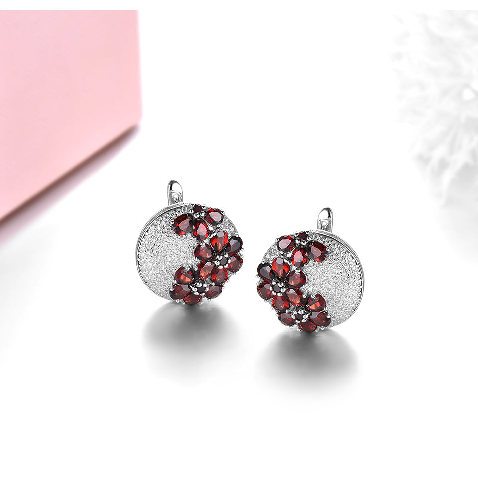 5.2 Carats Garnet Flower Earrings - Premium Jewelry from Dazzling Delights - Just $127.95! Shop now at Dazzling Delights