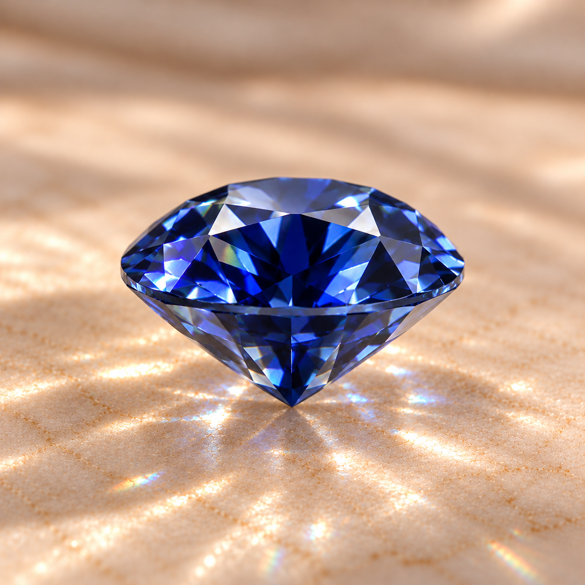 Royal Blue Round Brilliant Cut Moissanites