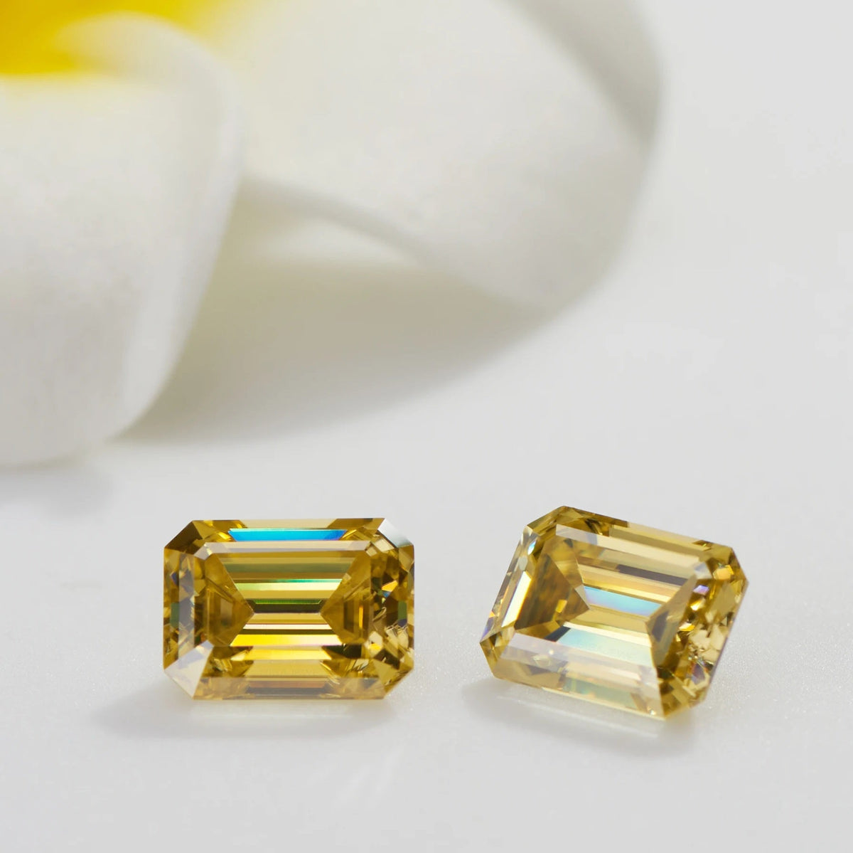 Sun Yellow Emerald Cut Moissanites - Premium Jewelry from Dazzling Delights - Just $83.33! Shop now at Dazzling Delights