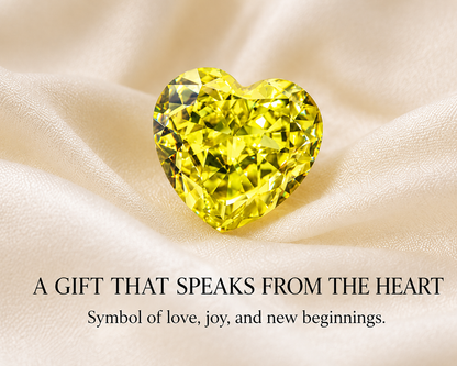 Vivid Canary Yellow Heart Cut Moissanites