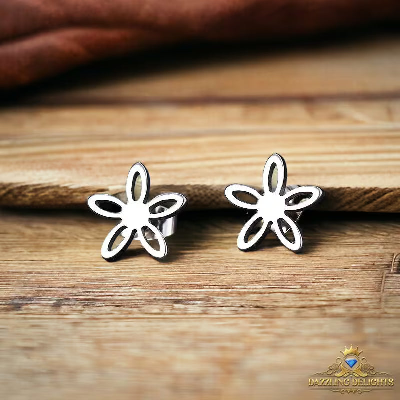 Titanium Flower Stud Earrings - Premium Jewelry from Dazzling Delights - Just $22.95! Shop now at Dazzling Delights