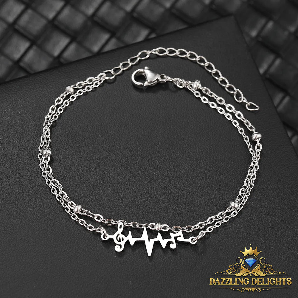 Titanium Musical Heartbeat Bracelet - Premium Jewelry from Dazzling Delights - Just $27.95! Shop now at Dazzling Delights
