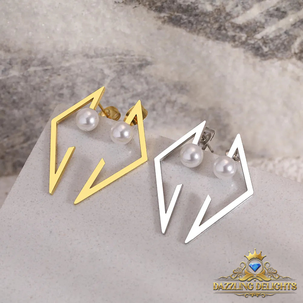 Titanium Inverted Triangle Stud Earrings - Premium Jewelry from Dazzling Delights - Just $27.95! Shop now at Dazzling Delights