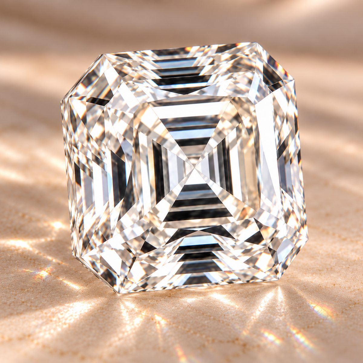 Moissanites com corte Asscher 