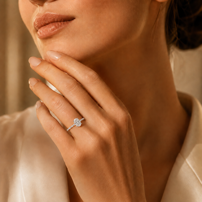 Anel Moissanite Corte Oval 
