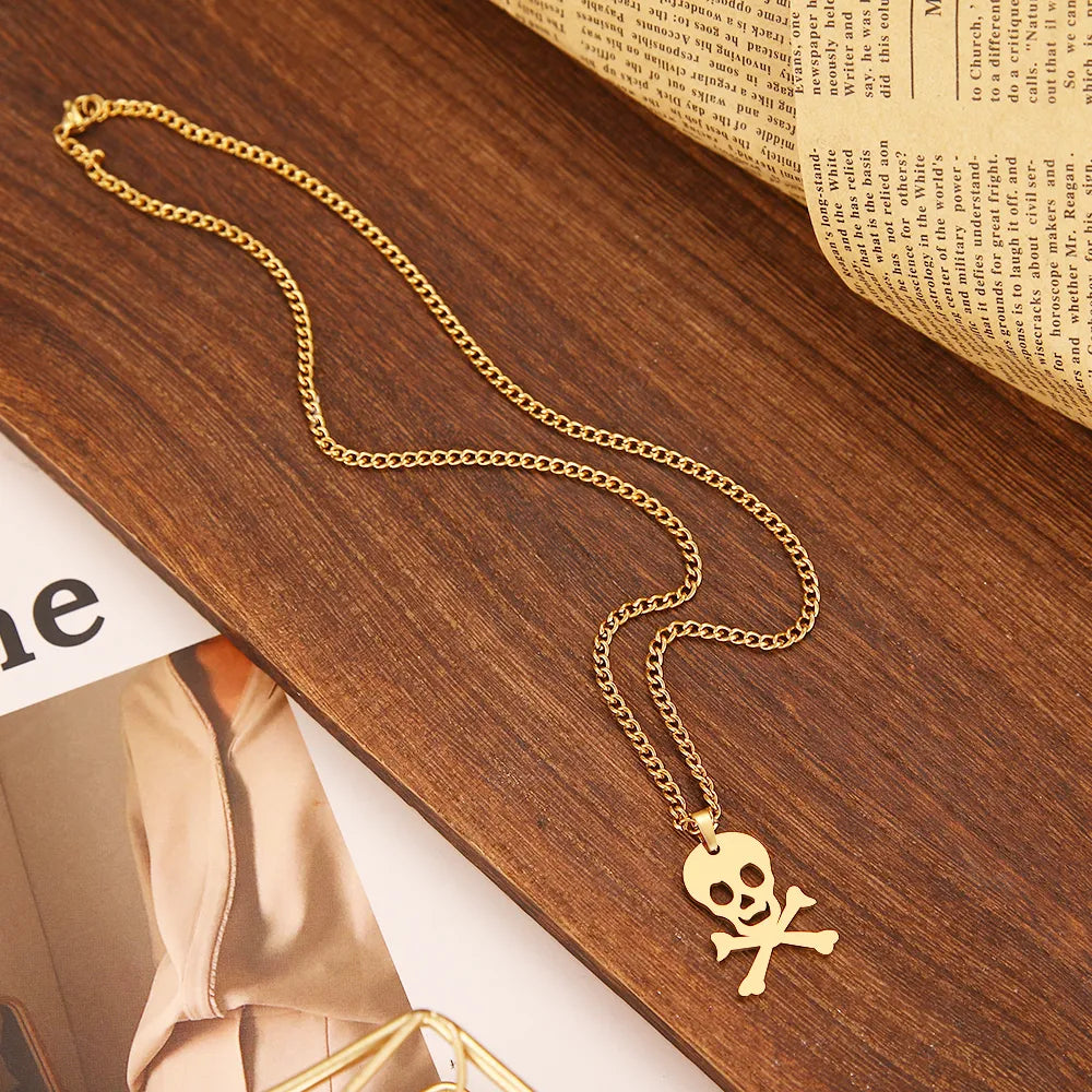 Titanium Skull and Crossbones Pendant Necklace - Premium Jewelry from Dazzling Delights - Just $22.95! Shop now at Dazzling Delights
