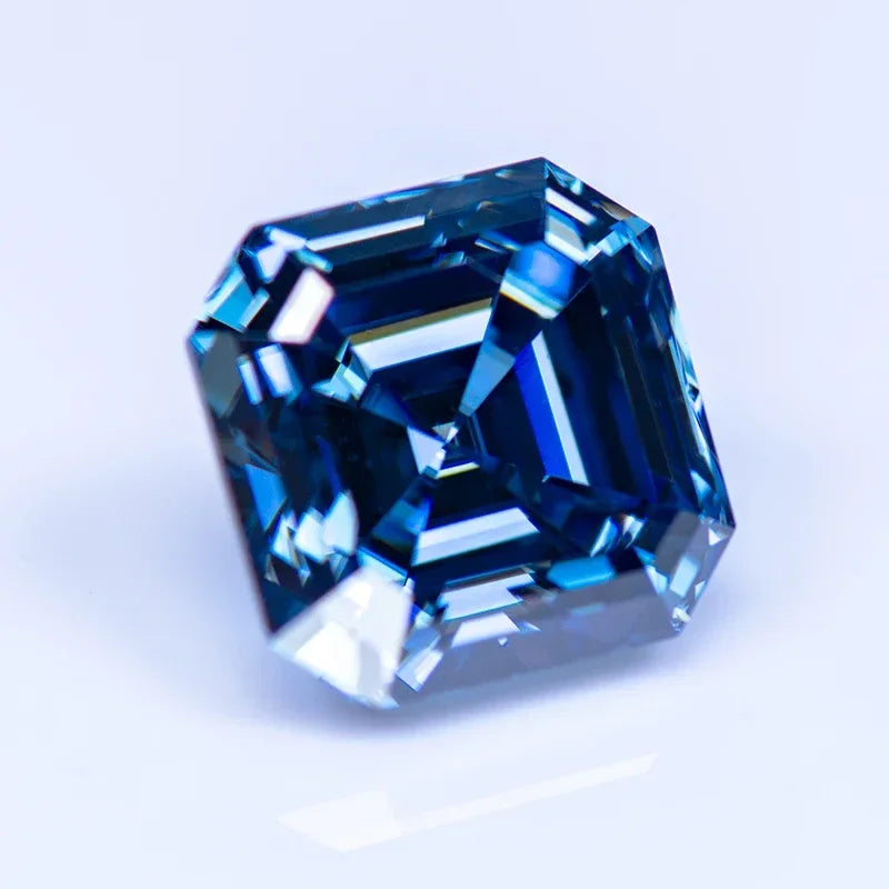 Royal Blue Asscher Cut Moissanites - Premium Jewelry from Dazzling Delights - Just $83.33! Shop now at Dazzling Delights