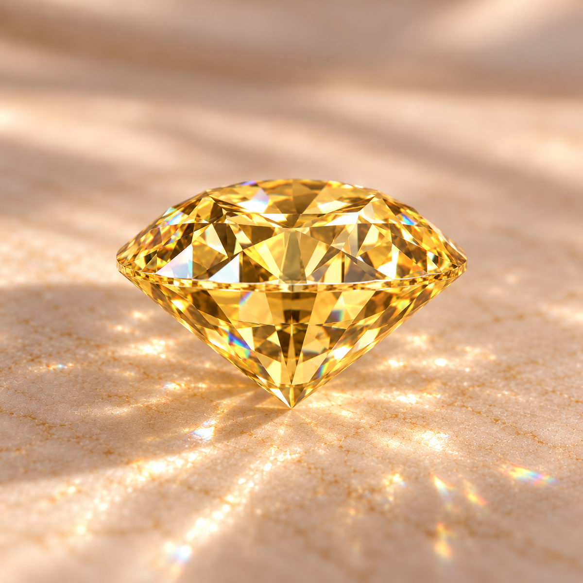Champagne Round Brilliant Cut Moissanites