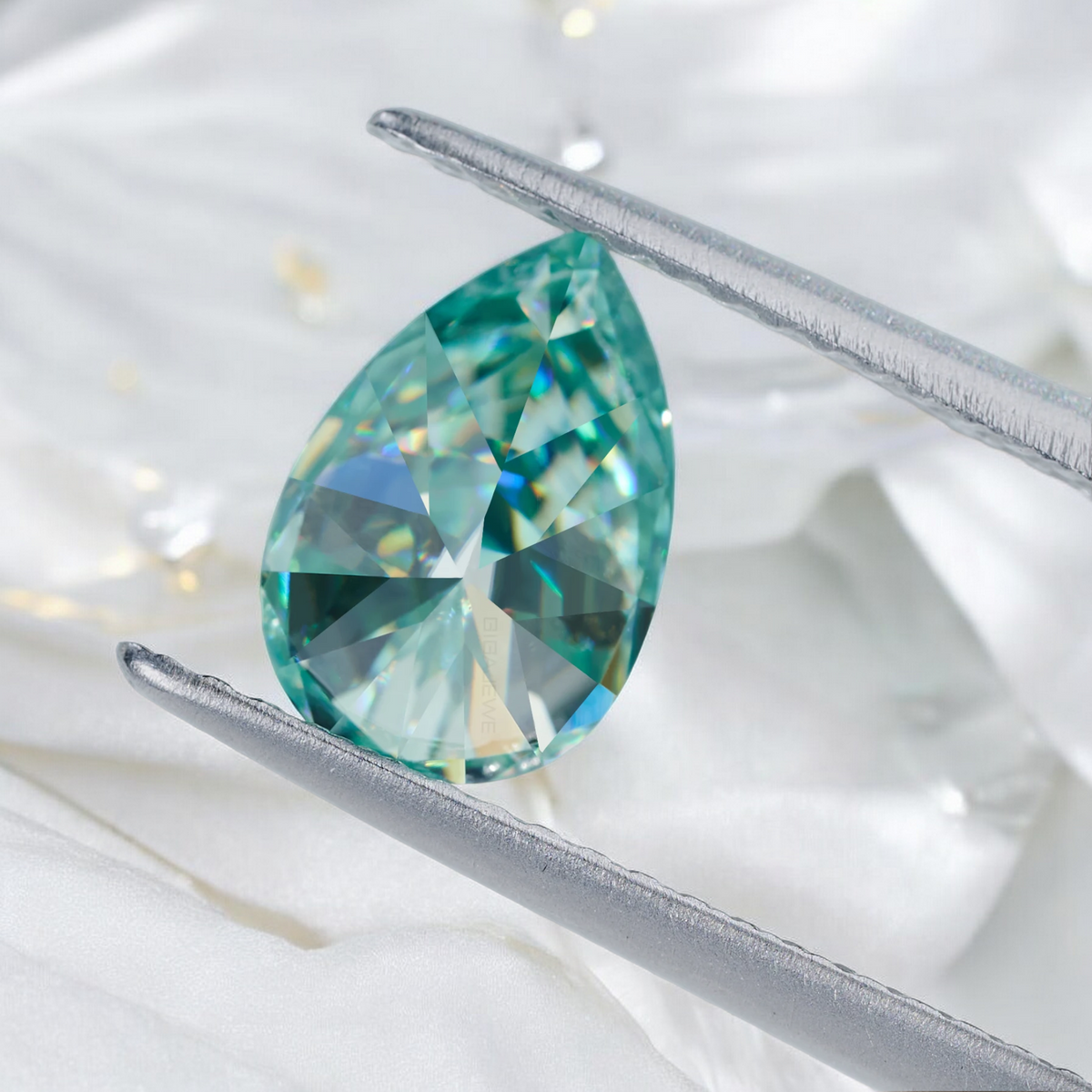 Bluish Green Pear Cut Moissanites - Premium Jewelry from Dazzling Delights - Just $83.33! Shop now at Dazzling Delights