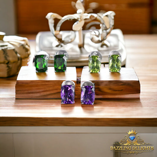 7x5mm Antique Cut Natural Gemstone Stud Earrings - Your Choice of Gemstone - Premium Jewelry from Dazzling Delights - Just $55.95! Shop now at Dazzling Delights