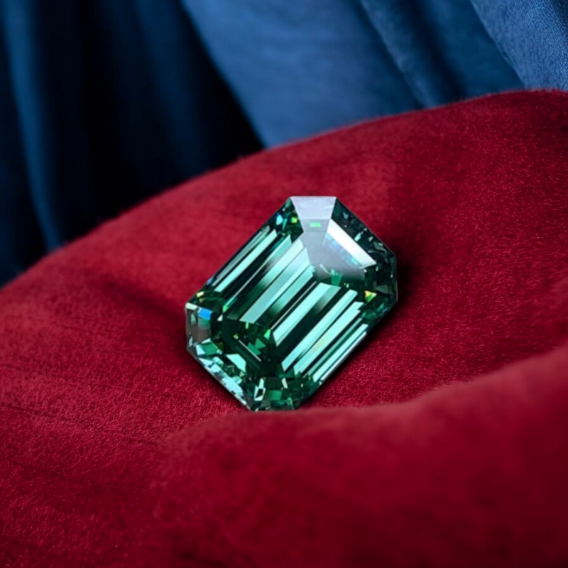 Emerald Green Emerald Cut Moissanites - Premium Jewelry from Dazzling Delights - Just $83.33! Shop now at Dazzling Delights