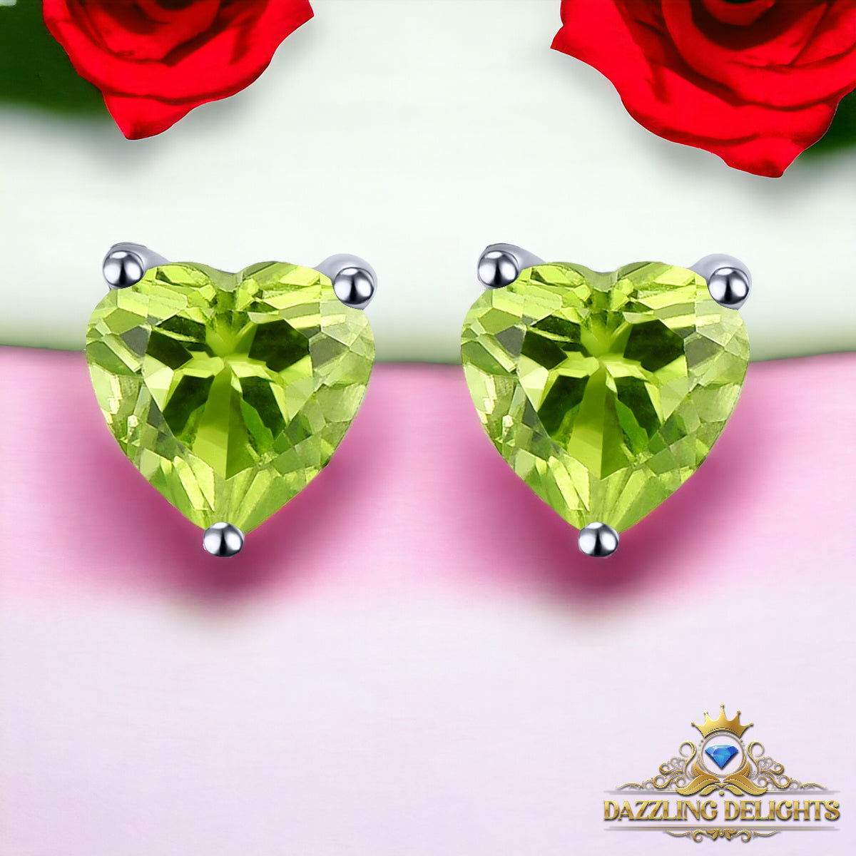 6x6mm Heart Cut Natural Gemstone Stud Earrings - Your Choice of Gemstone - Premium Jewelry from Dazzling Delights - Just $59.95! Shop now at Dazzling Delights
