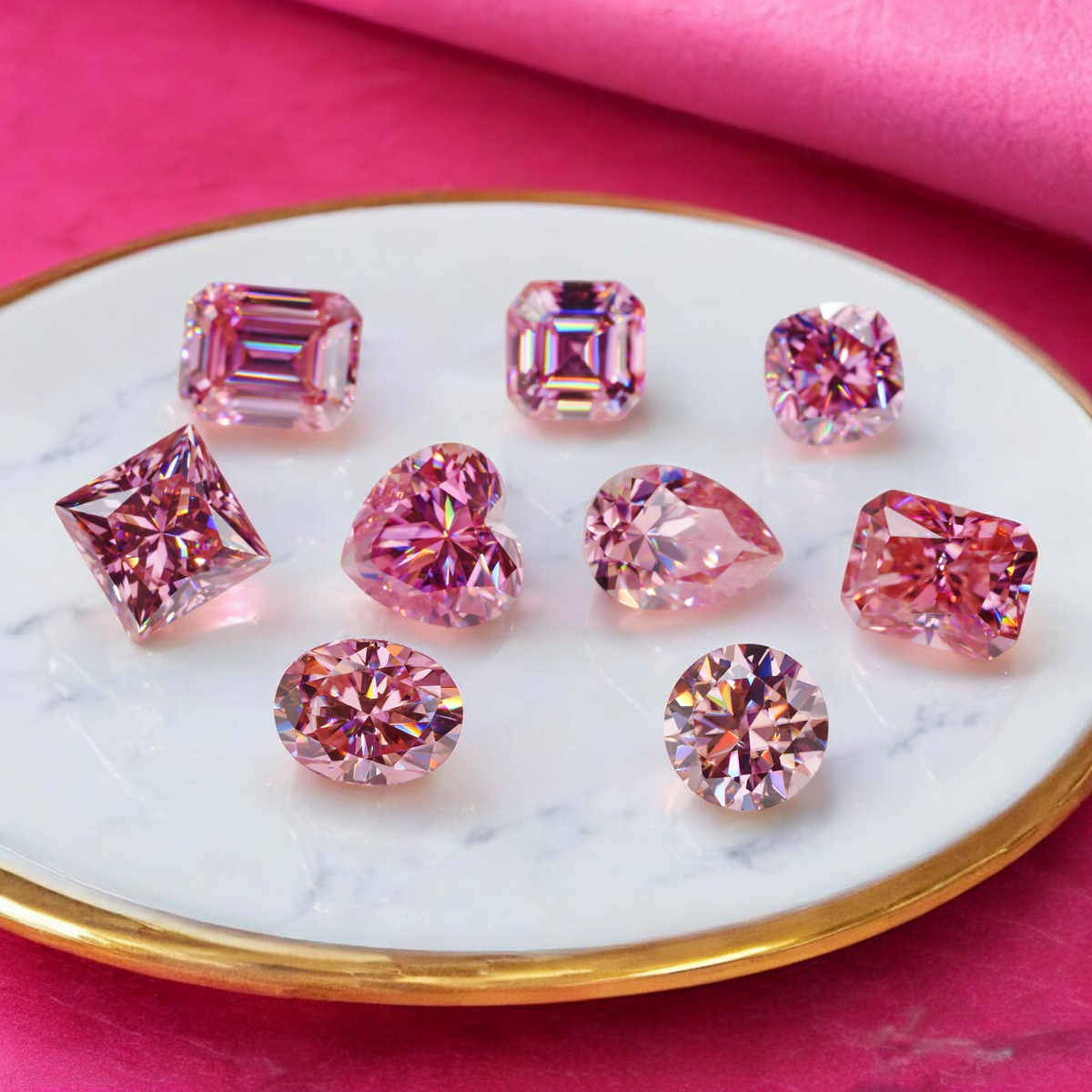 Soft Pink Asscher Cut Moissanites - Premium Jewelry from Dazzling Delights - Just $83.33! Shop now at Dazzling Delights