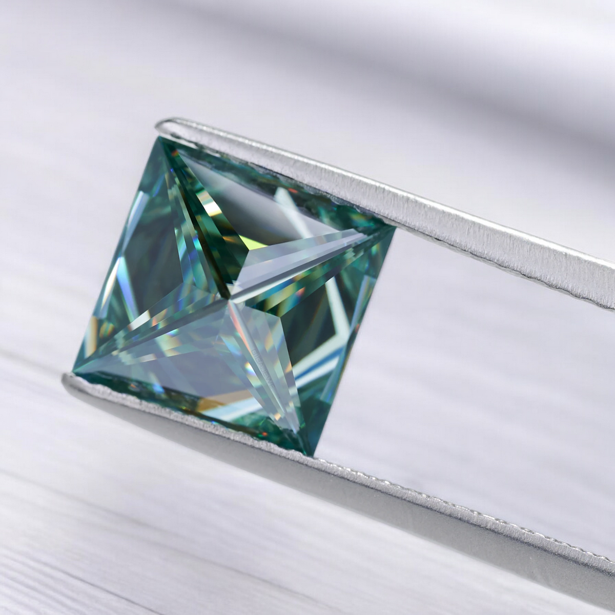 Blueish Green Princess Cut Moissanites - Premium Jewelry from Dazzling Delights - Just $83.33! Shop now at Dazzling Delights