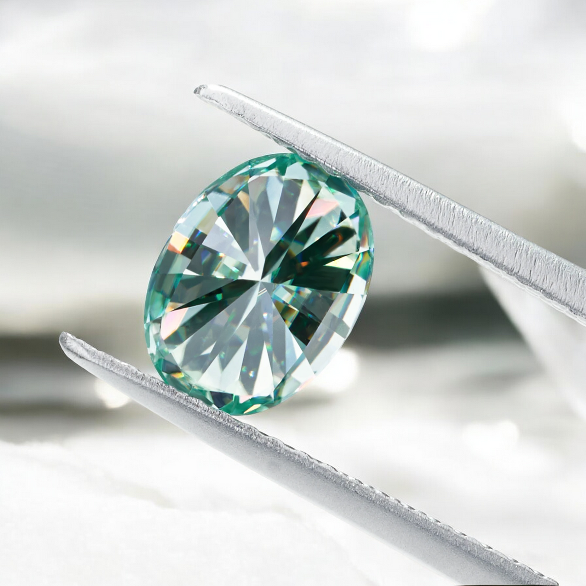 Blueish Green Oval Cut Moissanites - Premium Jewelry from Dazzling Delights - Just $83.33! Shop now at Dazzling Delights