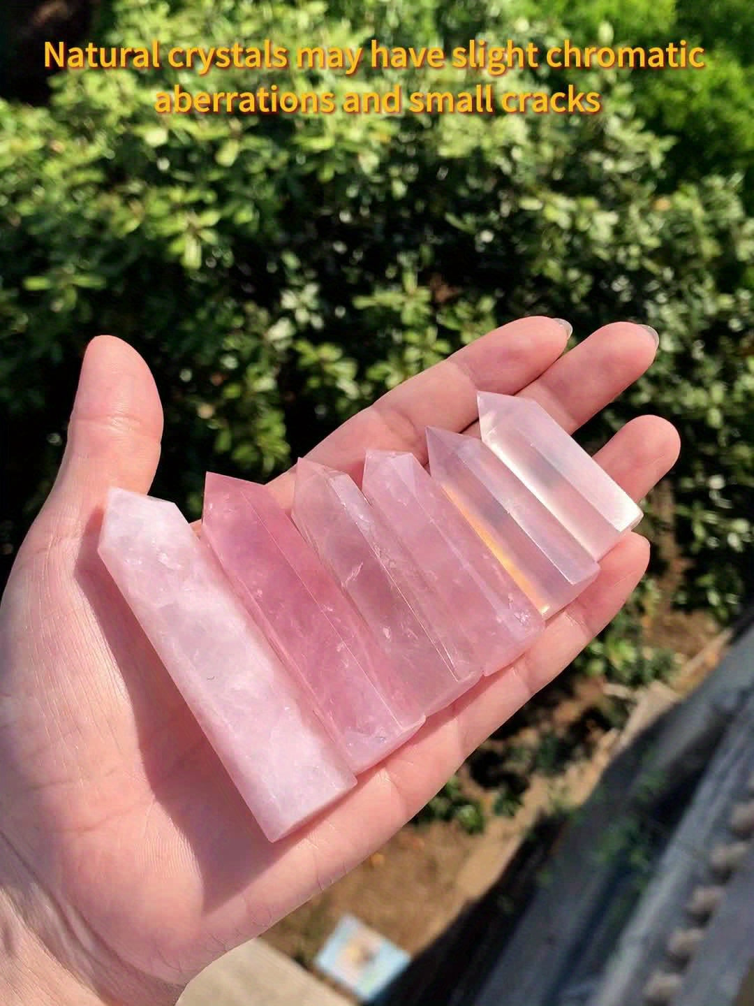 Enchanting Pink Rose Quartz Crystal Tower – Hexagonal Prism Magic Wand