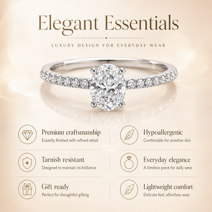 Anel Moissanite Corte Oval 