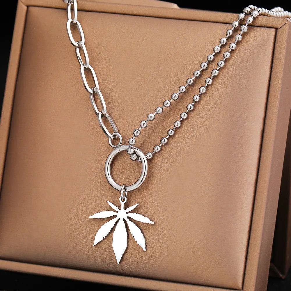 Titanium Leaf Pendant Necklace - Premium Jewelry from Dazzling Delights - Just $24.95! Shop now at Dazzling Delights