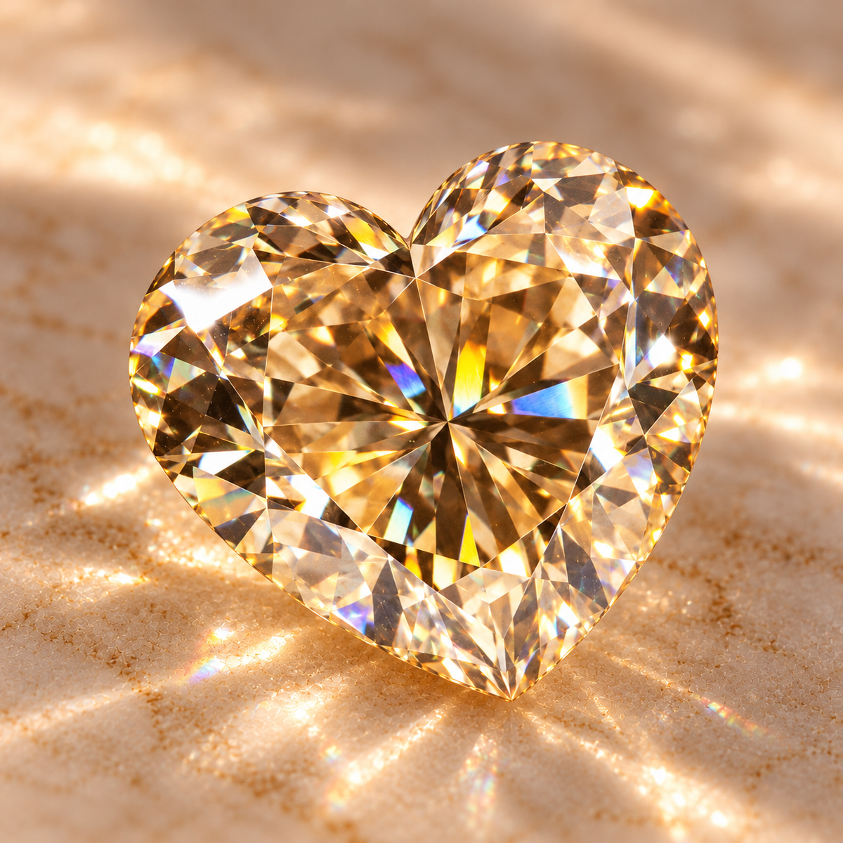 Champagne Heart Cut Moissanites
