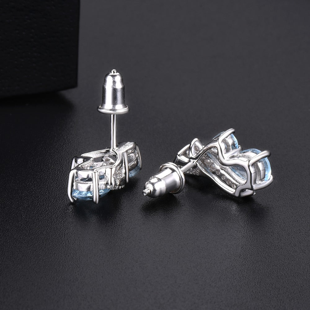 Tri-Stone Pear Cut Natural Topaz Stud Earrings - Premium Jewelry from Dazzling Delights - Just $79.95! Shop now at Dazzling Delights