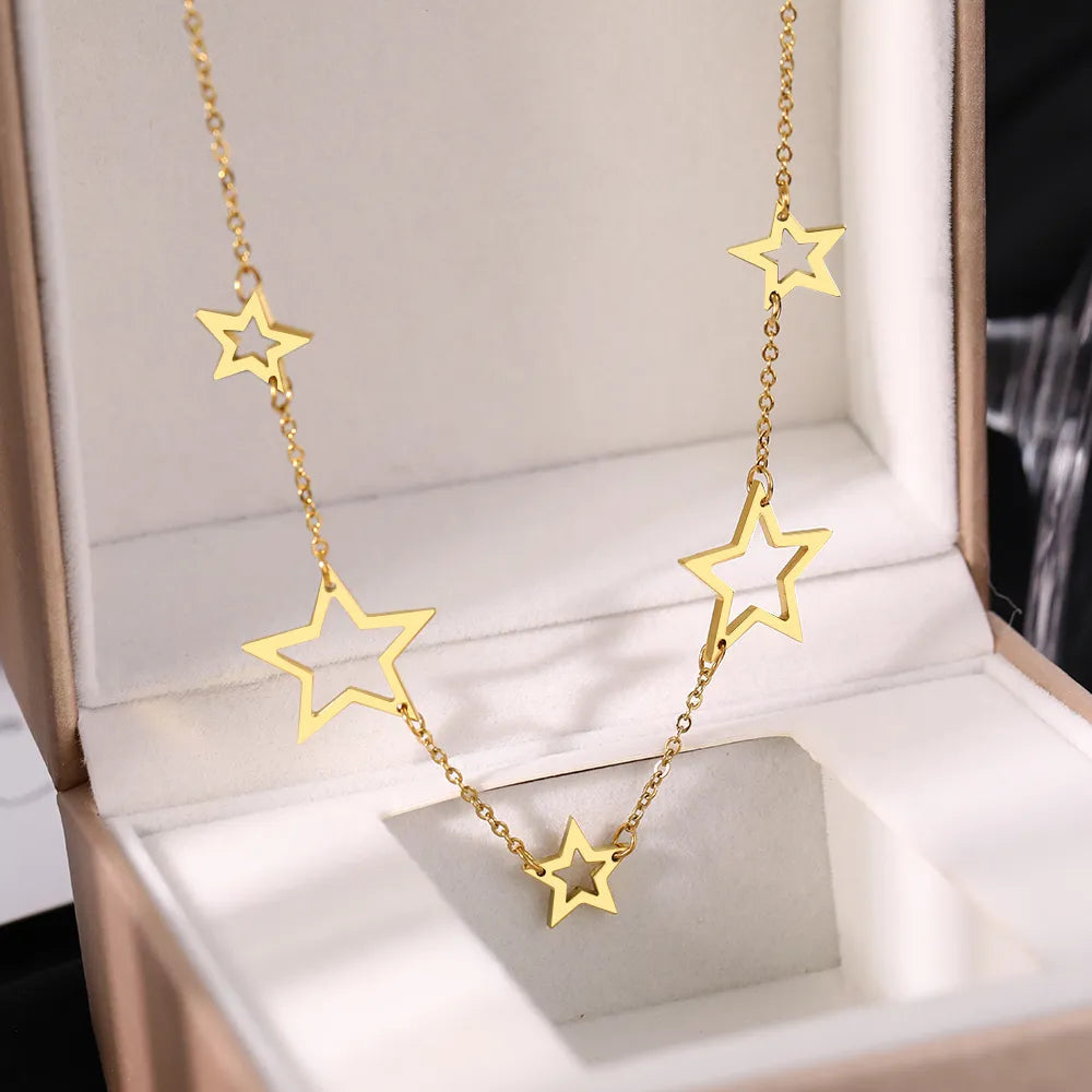 Titanium Five Star Pendant Necklace - Premium Jewelry from Dazzling Delights - Just $29.95! Shop now at Dazzling Delights