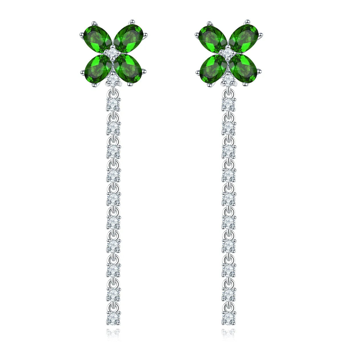 Four Stone Oval Cut Natural Gemstone Dangle Earrings - Your Choice of Gemstone - Premium Jewelry from Dazzling Delights - Just $85.95! Shop now at Dazzling Delights