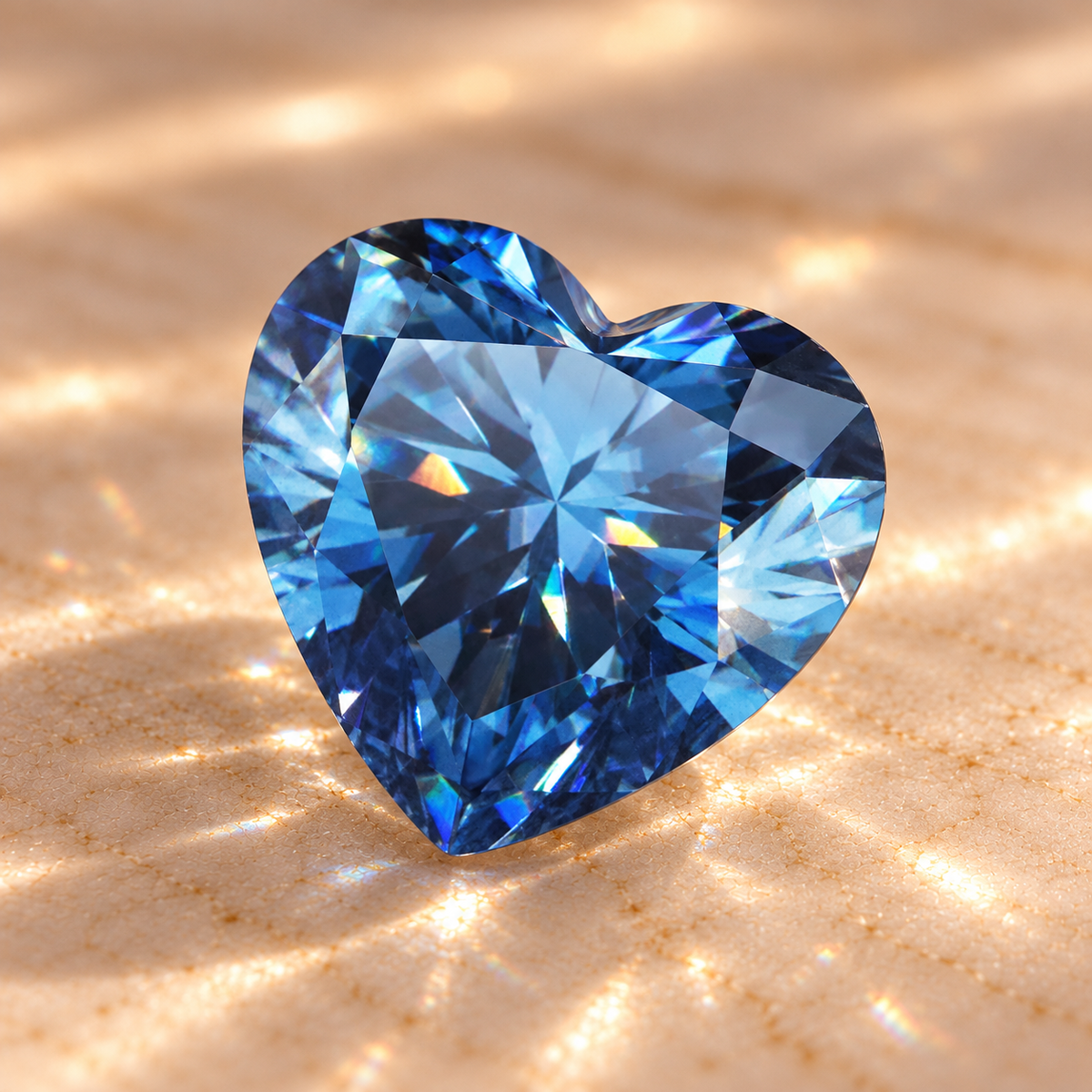 Royal Blue Heart Cut Moissanites