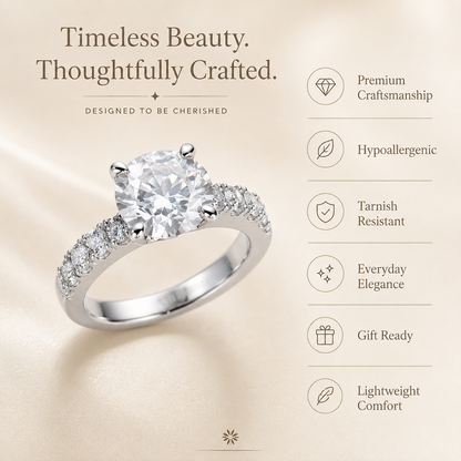 4.3ct Round Brilliant Moissanite Accent Engagement Ring