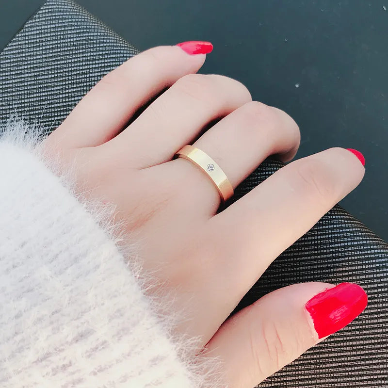 Titanium Single Stone 5mm Wedding Band - Premium Jewelry from Dazzling Delights - Just $25.95! Shop now at Dazzling Delights