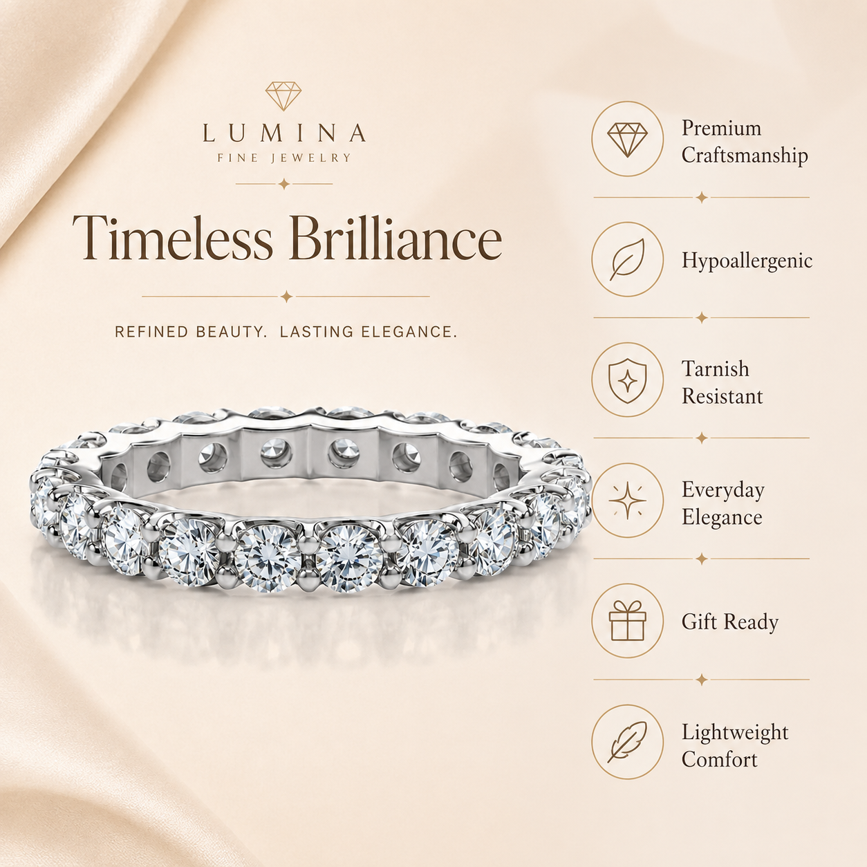 Anillo de boda de moissanita de corte brillante redondo de 2,1 quilates