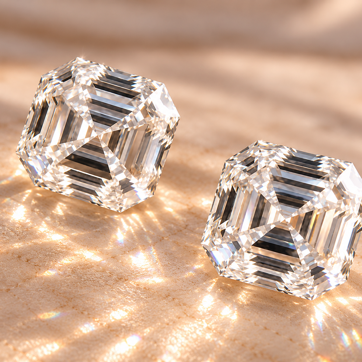 Moissanites com corte Asscher 
