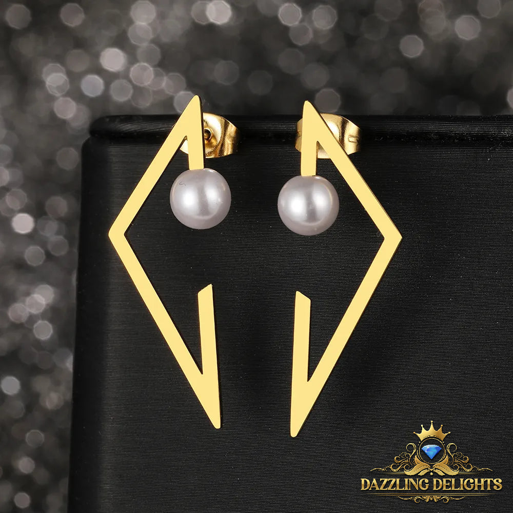 Titanium Inverted Triangle Stud Earrings - Premium Jewelry from Dazzling Delights - Just $27.95! Shop now at Dazzling Delights