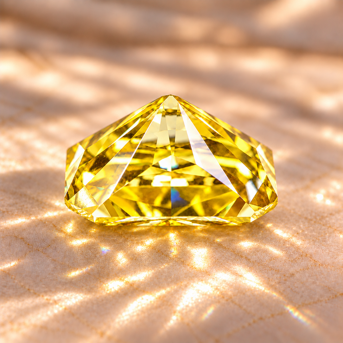 Vivid Canary Yellow Radiant Cut Moissanites