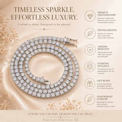 Colares redondos de tênis Moissanite com corte brilhante 