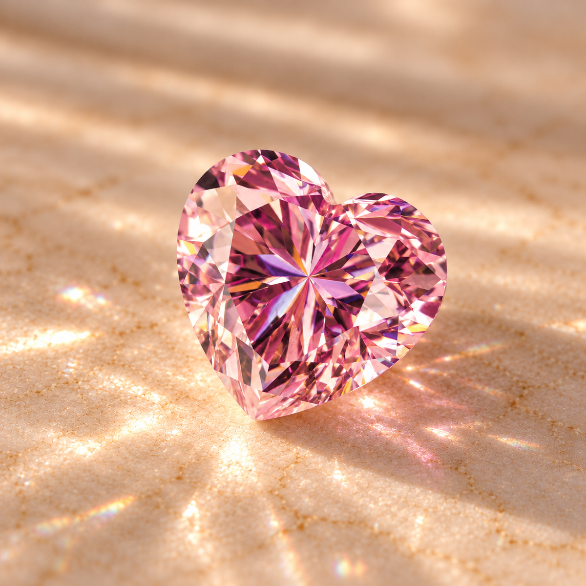 Soft Pink Heart Cut Moissanites