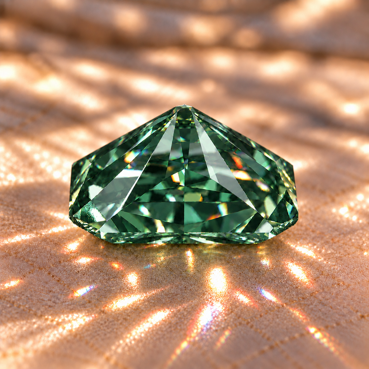 Green Radiant Cut Moissanites