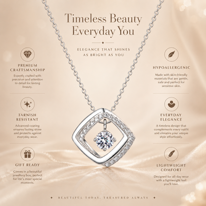 Colar redondo com pingente de moissanite com corte brilhante 