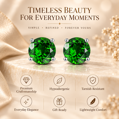5mm Natural Gemstone Round Stud Earrings – 8 Gemstones