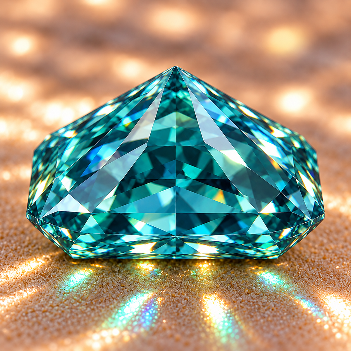 Bluish Green Radiant Cut Moissanites