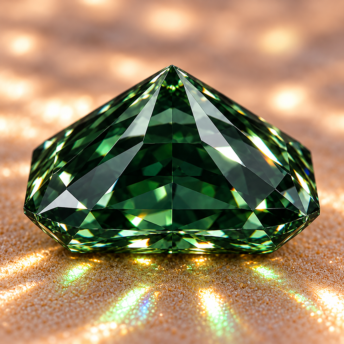 Forest Green Radiant Cut Moissanites