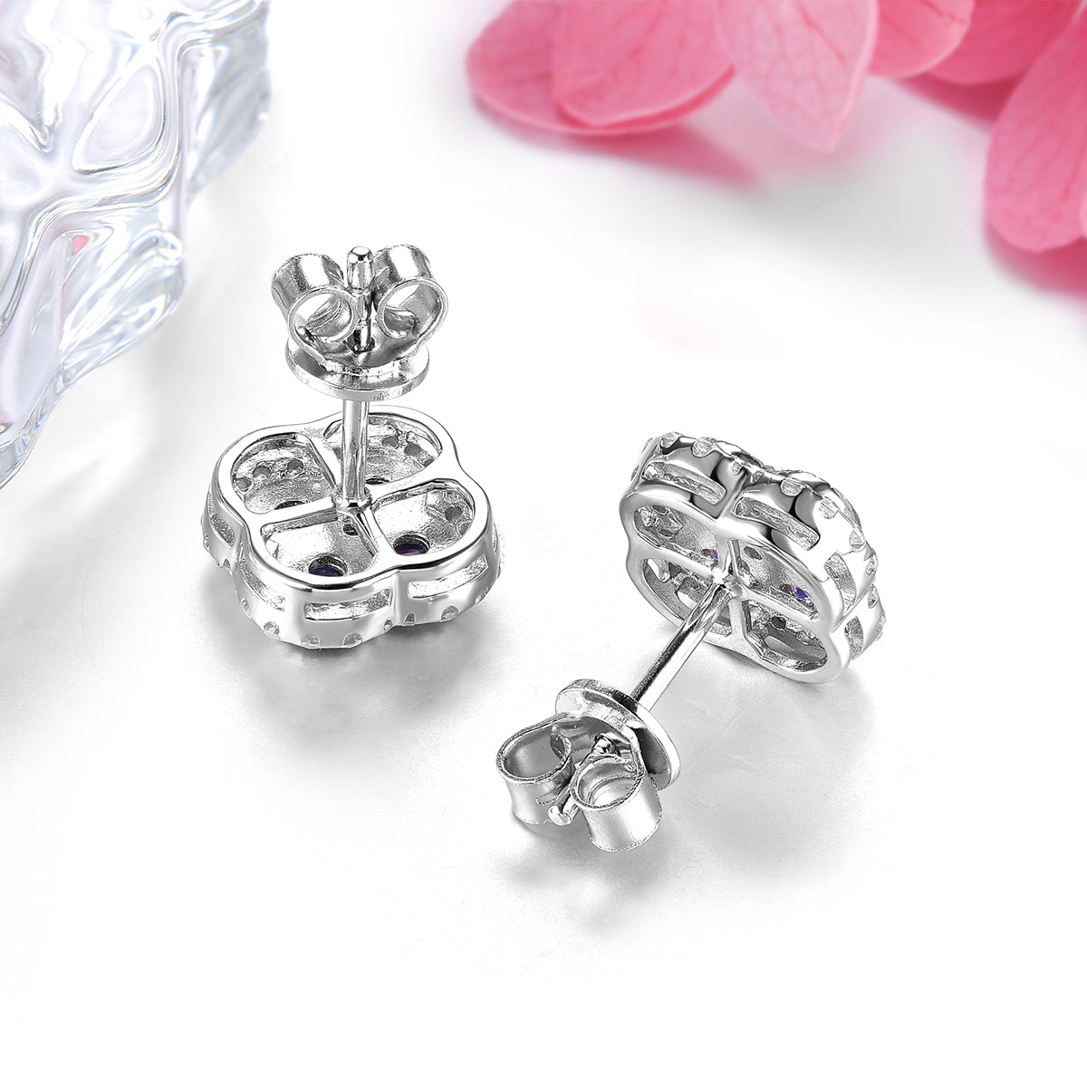 Four-Stone Natural Gemstone Halo Stud Earrings - Your Choice of Gemstone - Premium Jewelry from Dazzling Delights - Just $92.95! Shop now at Dazzling Delights
