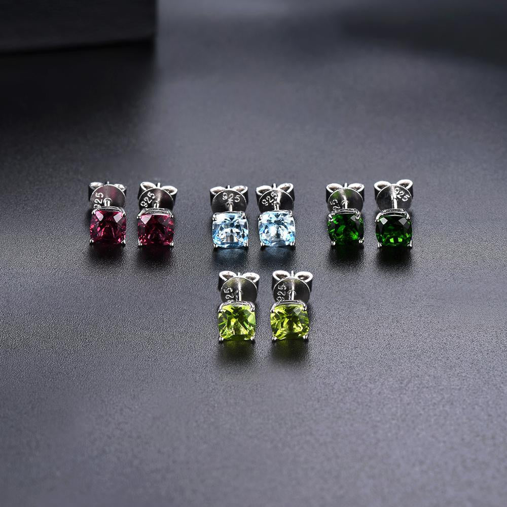 5x5mm Cushion Cut Natural Gemstone Stud Earrings - Your Choice of Gemstone - Premium Jewelry from Dazzling Delights - Just $67.95! Shop now at Dazzling Delights