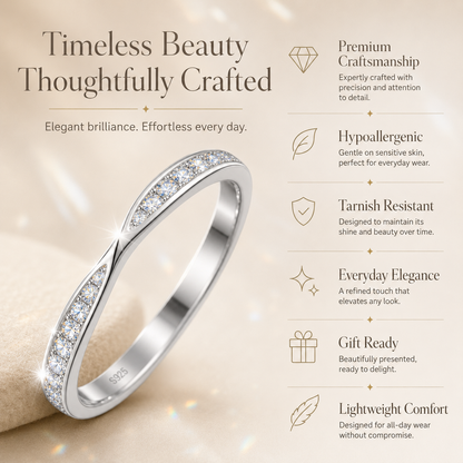 Anel elegante de meia eternidade de Moissanite