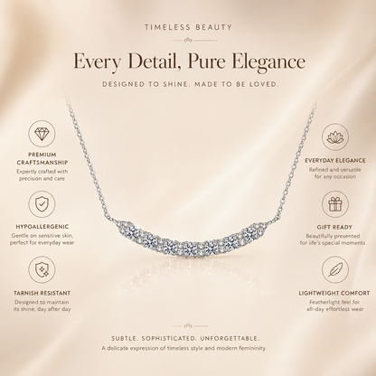 Colar com pingente de sorriso Moissanite 