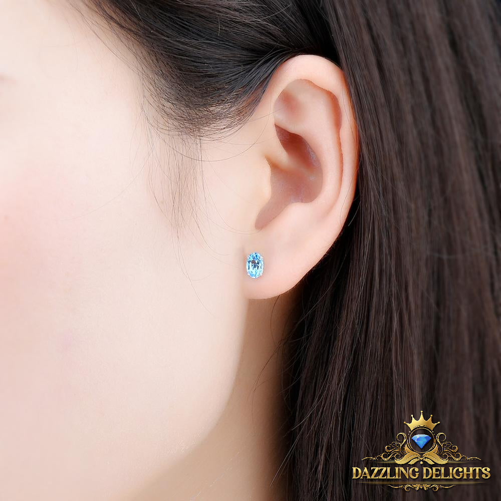 6x4mm Oval Cut Natural Gemstone Stud Earrings - Your Choice of Gemstone - Premium Jewelry from Dazzling Delights - Just $55.95! Shop now at Dazzling Delights