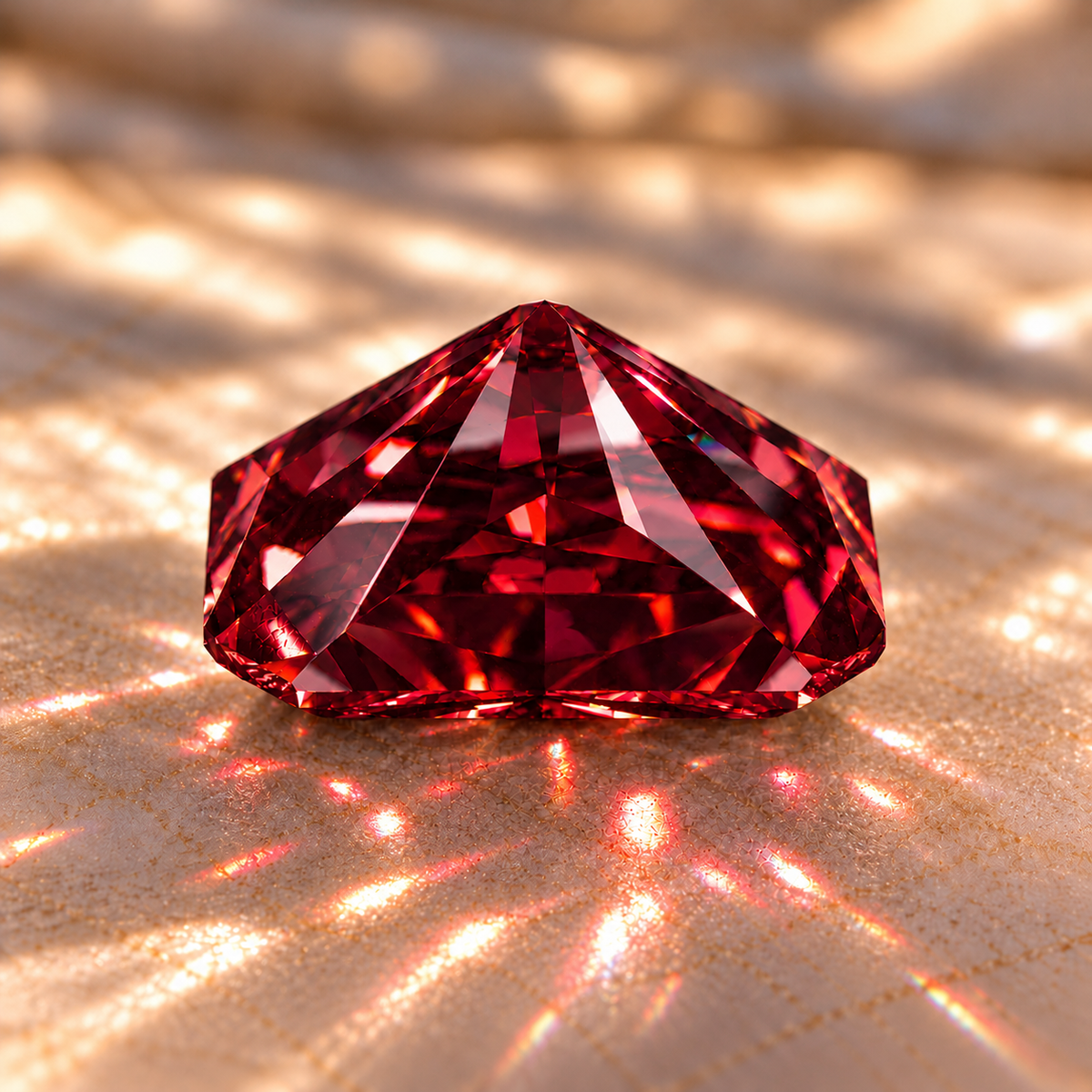 Pigeon Blood Red Radiant Cut Moissanites
