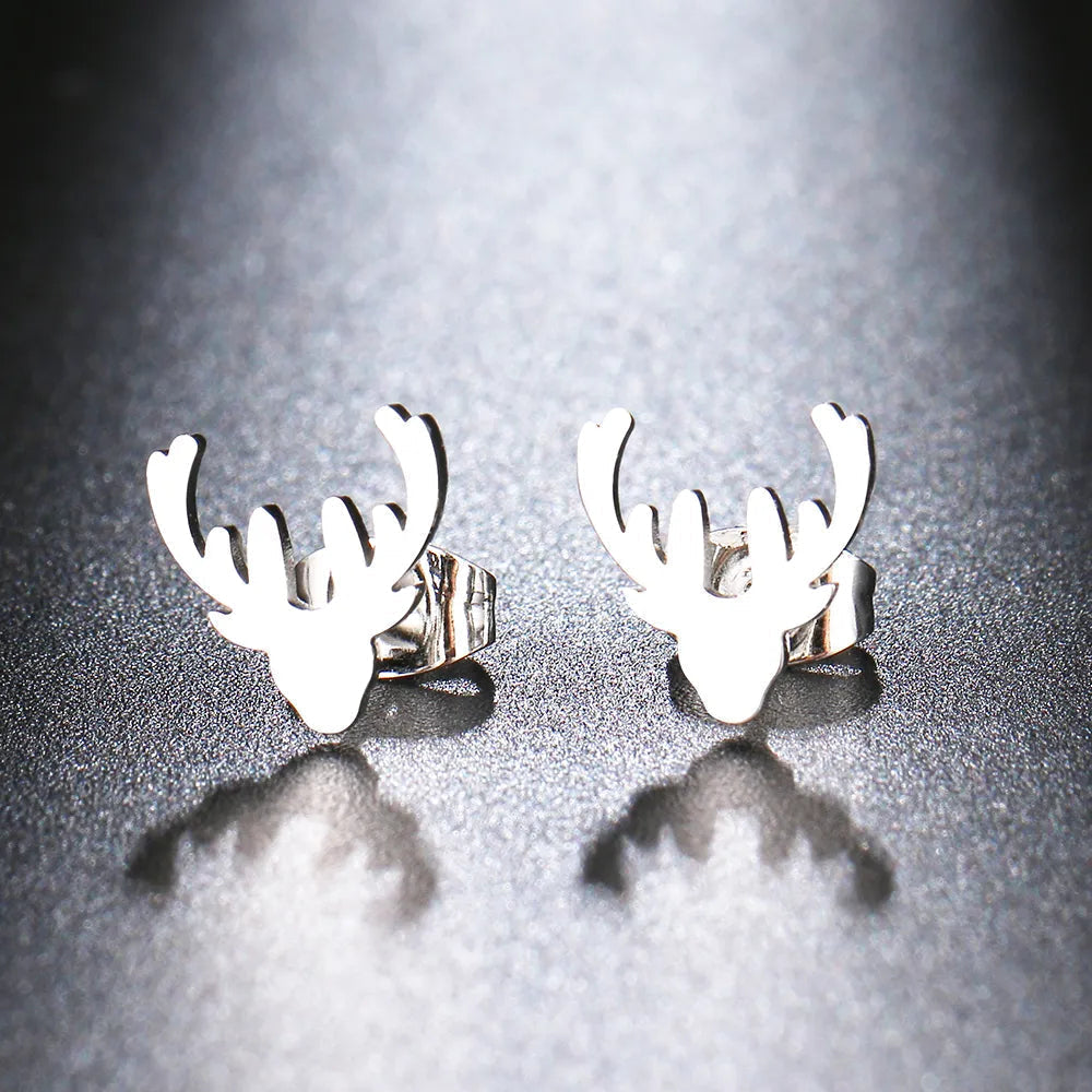 Titanium Reindeer Stud Earrings - Premium Jewelry from Dazzling Delights - Just $27.95! Shop now at Dazzling Delights