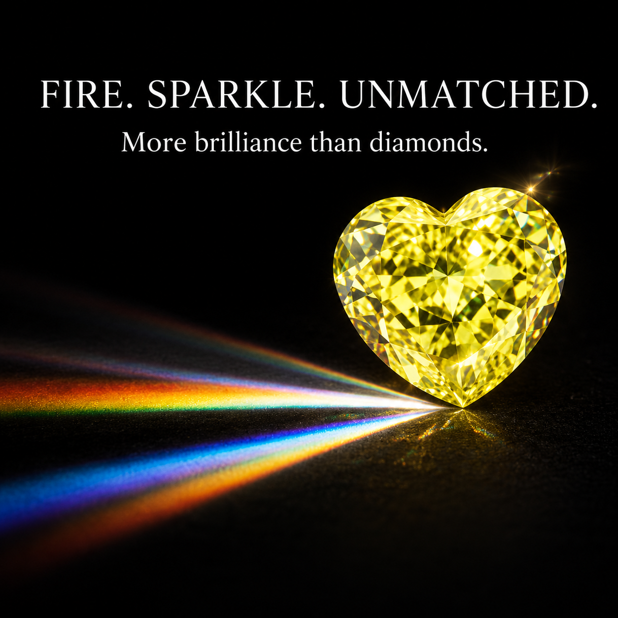 Vivid Canary Yellow Heart Cut Moissanites
