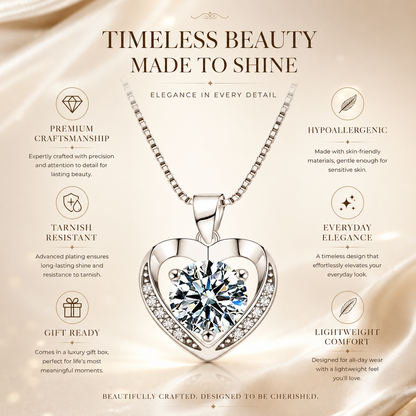 Shimmering Heart Moissanite Pendant Necklace