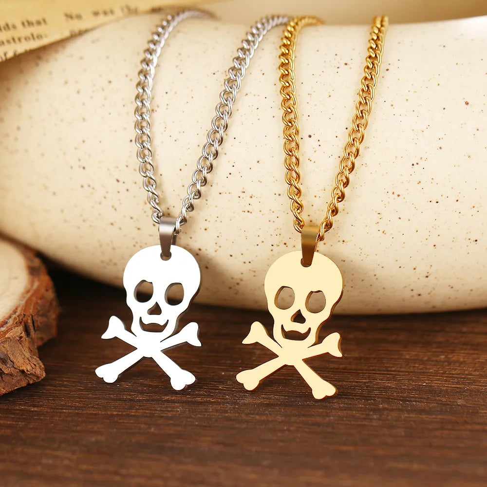 Titanium Skull and Crossbones Pendant Necklace - Premium Jewelry from Dazzling Delights - Just $22.95! Shop now at Dazzling Delights